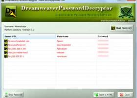 Dreamweaver Password Decryptor screenshot