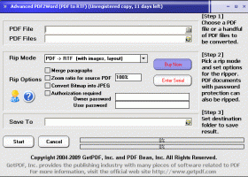 Advanced PDF to RTF Converter screenshot