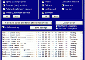 Equinoxes, Solstices and Cross-Quarter Days screenshot