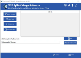 Sysinfo VCF Split & Merge Software screenshot