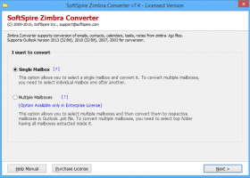 Zimbra to PST Wizard screenshot