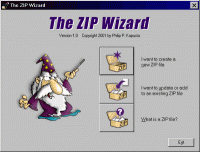 The ZIP Wizard screenshot