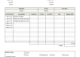 Medical Invoice Template screenshot