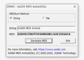 AzSDK MD5 ActiveX screenshot