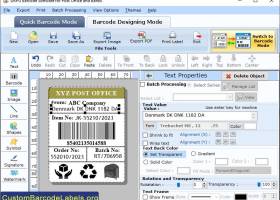 Postal Barcode Labels Tool screenshot