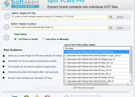 Softaken Split vCard screenshot