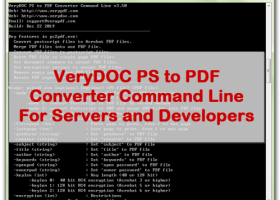 VeryUtils PS to PDF Converter Command Line screenshot