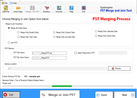 SysInspire PST Merge and Join Software screenshot