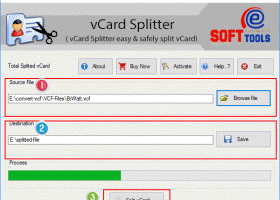 eSoftTools vCard Splitter Software screenshot