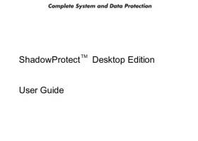 ShadowProtect Desktop Edition screenshot