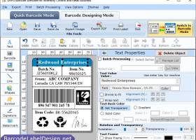 Inventory Barcode Design Tool screenshot