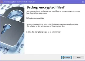 Avast Decryption Tool for AtomSilo and LockFile screenshot