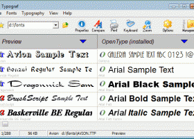 Typograf font manager screenshot