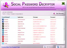 Social Password Decryptor screenshot