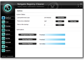 NETGATE Registry Cleaner screenshot