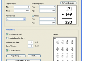 MathSheetGenerator screenshot