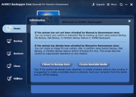 AOMEI Backupper Free For WNCRY Ransomware screenshot