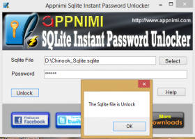 Appnimi SQLite Instant Password Unlocker screenshot