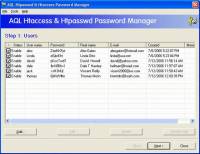 AQL htpasswd & htaccess Password Manager screenshot