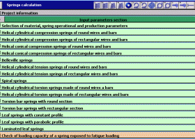 MITCalc Springs 15 types screenshot