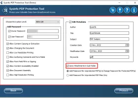 Sysinfo PDF Protection Tool screenshot