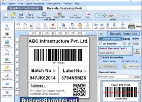 Code 128 Barcode Generator Software screenshot