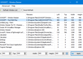 VOVSOFT - Window Resizer screenshot