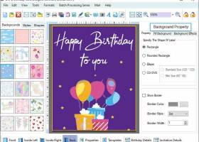 Birthday Invitation Card Printing Tool screenshot