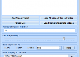 Extract Random Pictures From Videos Software screenshot