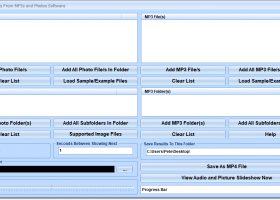 Create MP4 Files From MP3 and Photos Software screenshot