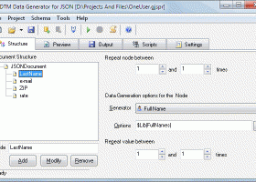 DTM Data Generator for JSON screenshot