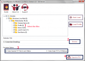 QuickMigrations for WLM to Outlook screenshot