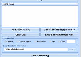 JSON To CSV Converter Software screenshot