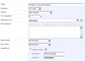 Electronic Signature Field screenshot