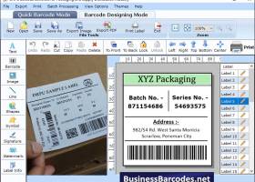 Packaging Bar codes screenshot