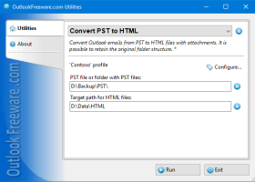 Convert PST to HTML for Outlook screenshot