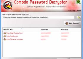 Password Decryptor for Comodo screenshot