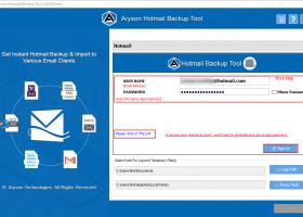 Hotmail Backup Tool screenshot