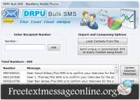 Bulk SMS Blackberry Software screenshot