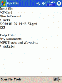Gpx2bin screenshot