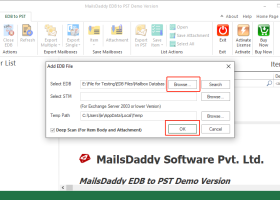 MailsDaddy EDB to PST Converter screenshot