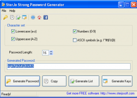 SterJo Strong Password Generator screenshot