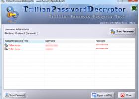 Trillian Password Decryptor screenshot