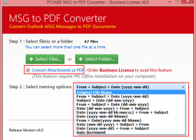 MSG Format Convert to PDF screenshot