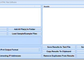 Extract IP Addresses From Text & HTML Files Software screenshot