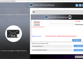 Aryson AOL Backup Tool screenshot