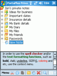 Porta+ Private Notes screenshot