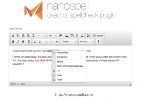 CKeditor SpellCheck screenshot