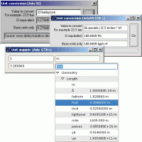 Units of measurement screenshot