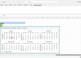 Pop-up Excel Calendar / Excel Date Picke screenshot